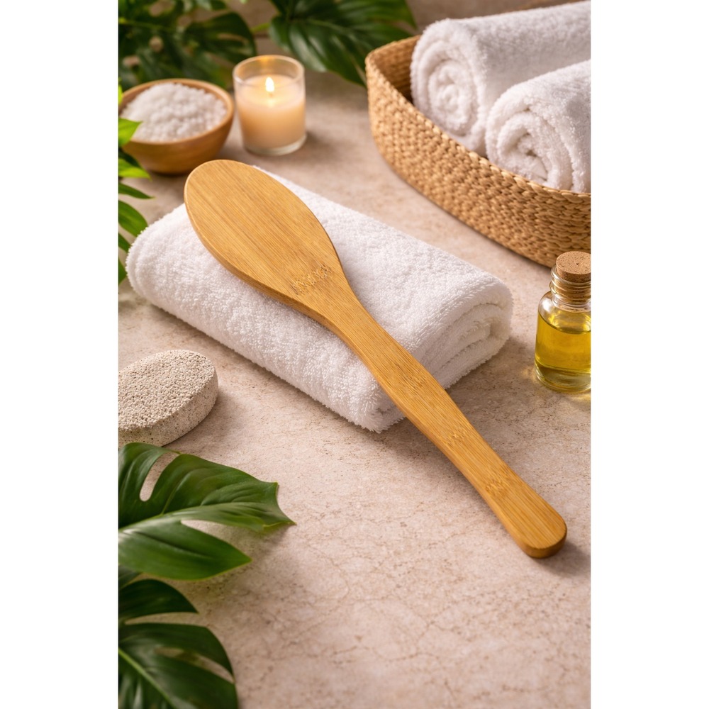 NEW VEGAN Spa Relaxus Tampico Bamboo Dry Brush with Long Handle 18"